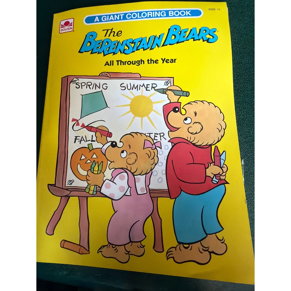Vintage 1991 Berenstain Bears All Through the Year Giant Coloring Book Golden